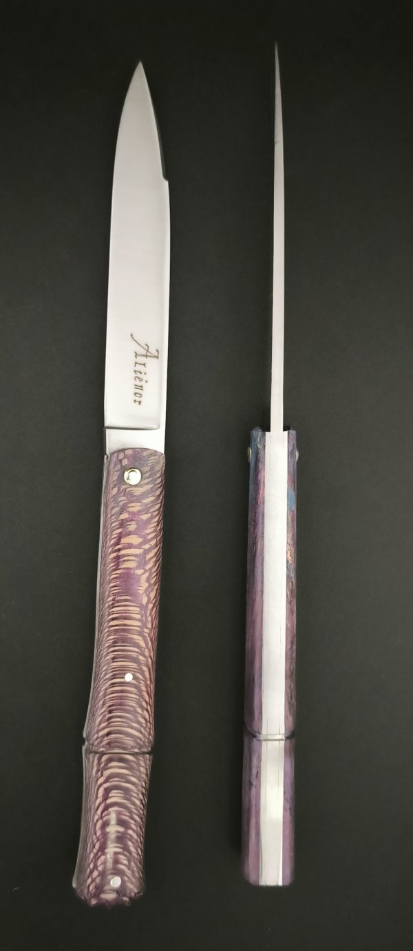 Le couteau Aliénor platane stabilisé