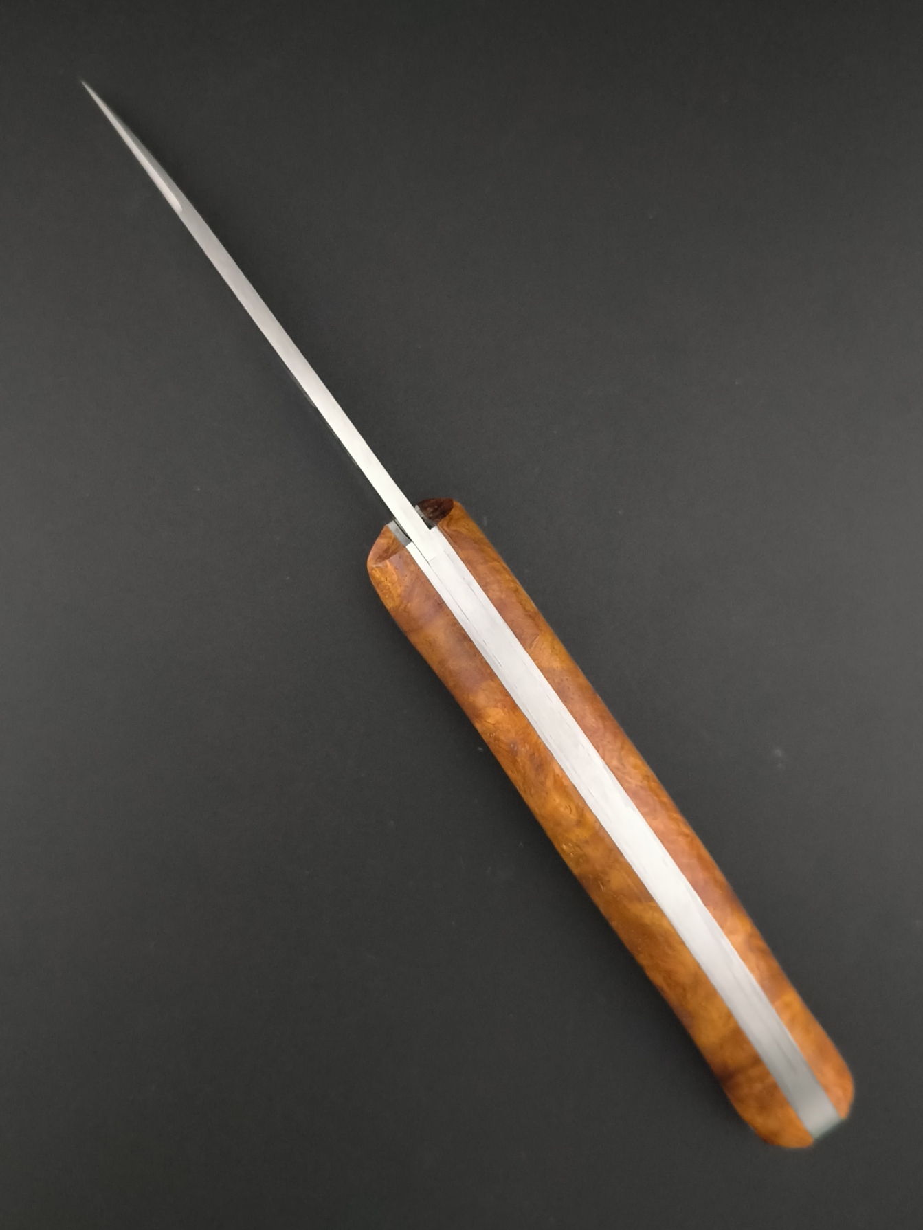 Le couteau Saint-Amans-des-Cots en loupe d'Amboine. Lame 14c28n – Image 2