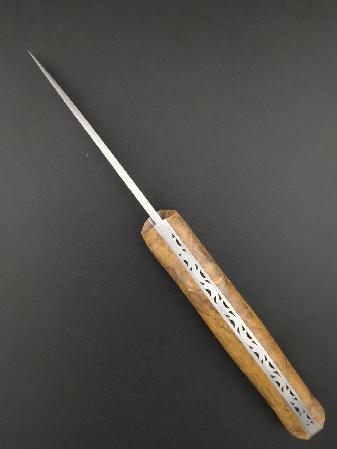 Le couteau Saint-Amans-des-Cots Loupe d'ébène de Macassar Lame 14c28n – Image 2