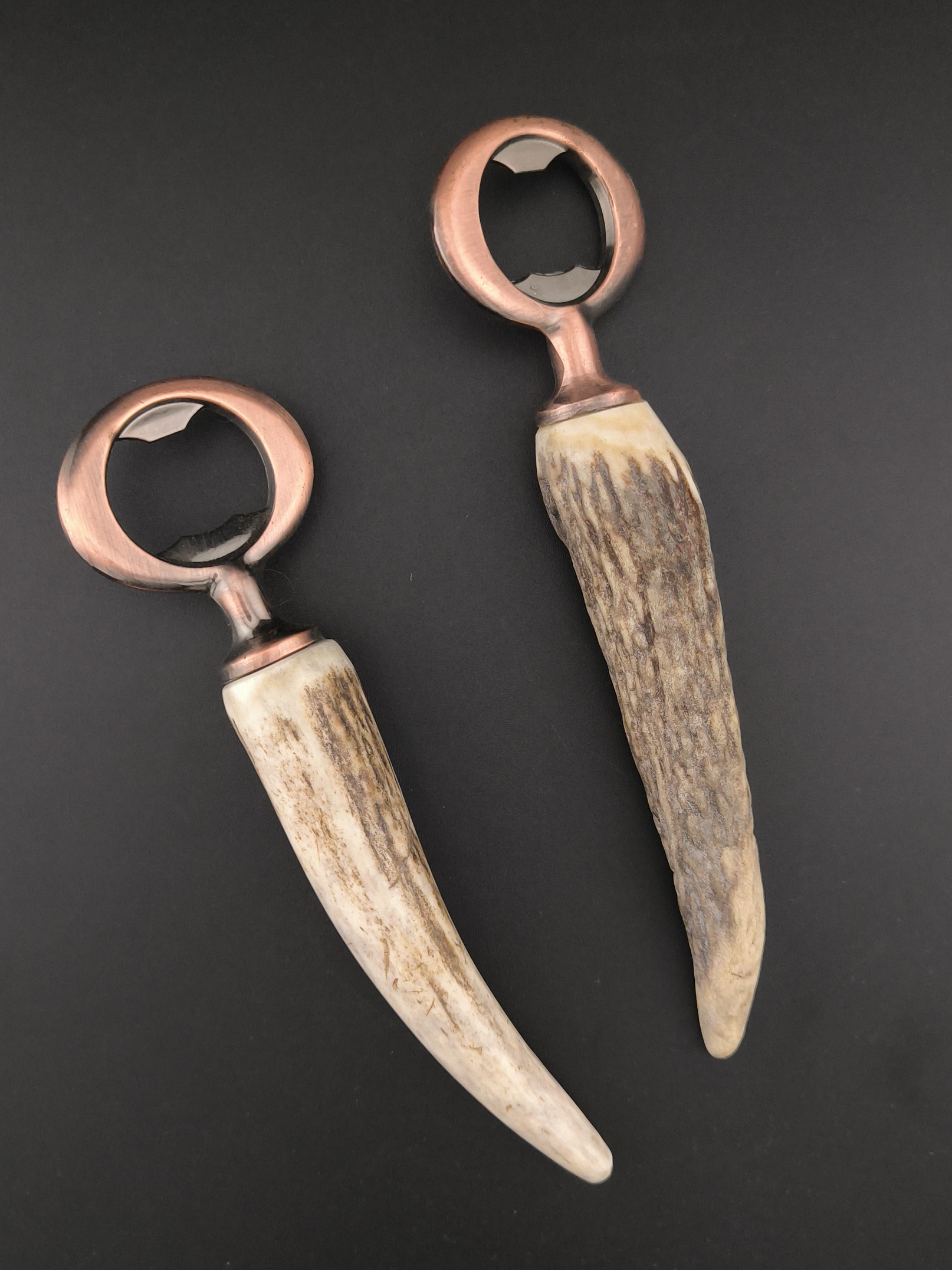 décapsuleur. manche en bois de cerf naturel ( à l'unité)